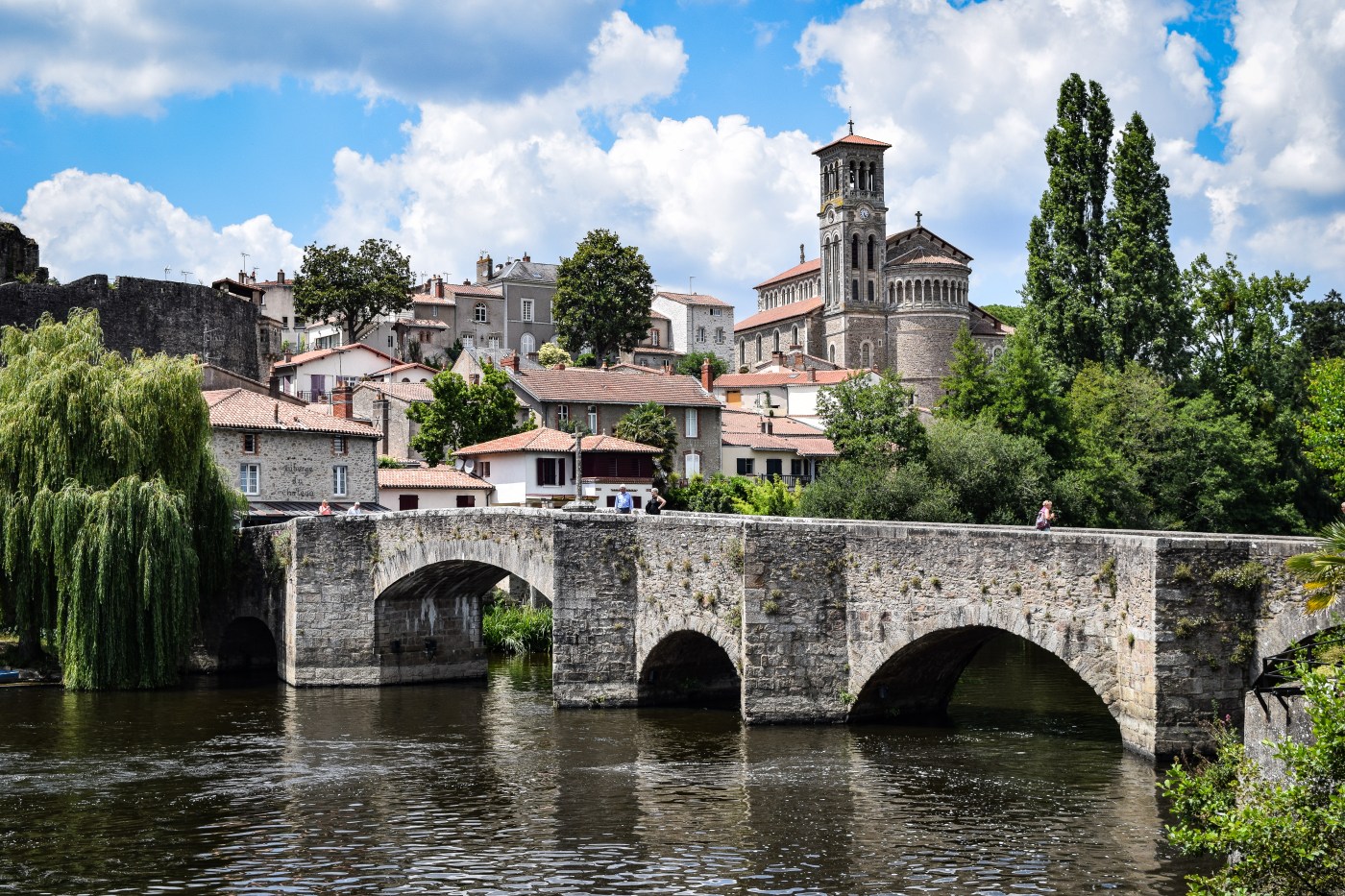 The Pont de la Vallee crossing the Sevre nantaise in Clisson