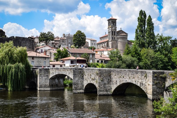 The Pont de la Vallee crossing the Sevre nantaise in Clisson
